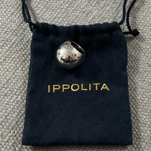 IPOLITA Classic Sterling Silver Hammered Dome Ring - Picture 11 of 11